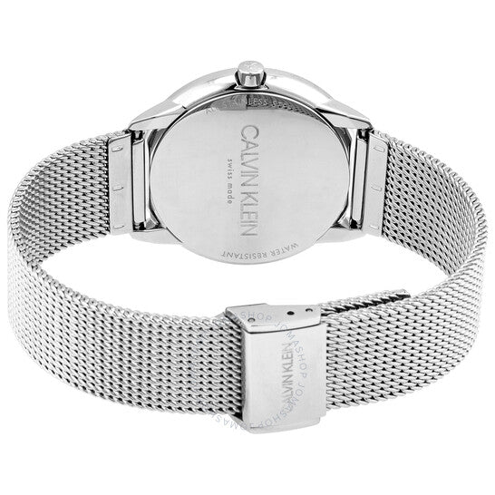Calvin Klein Minimal SIlver Dial Silver Mesh Bracelet Watch for Women - K3M221Y6