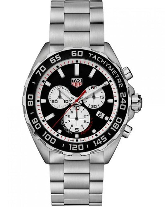 Tag Heuer Formula 1 Chronograph Black Dial Silver Steel Strap Watch for Men - CAZ101E.BA0842