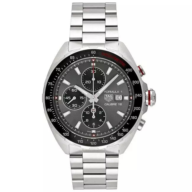 Tag Heuer Formula 1 Automatic Chronograph Grey Dial Silver Strap Watch for Men - CAZ2012.BA0876