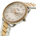 Fossil Tailor White Dial Two Tone Steel Strap Watch for Women - ES4396
