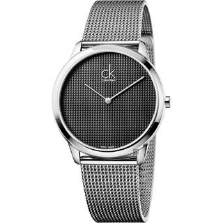 Calvin Klein Minimal Grey Dial Silver Mesh Bracelet Watch for Women - K3M2312X