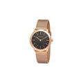 Calvin Klein Minimal Black Dial Rose Gold Mesh Bracelet Watch for Women - K3M2262Y