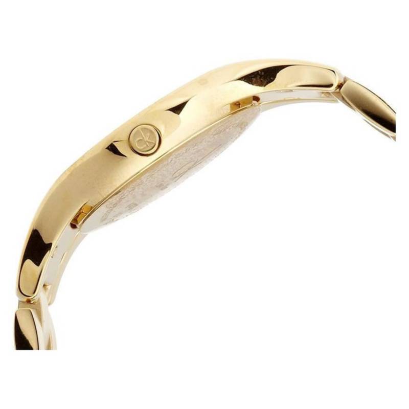 Calvin Klein Simplicity White Dial Gold Steel Strap Watch for Women - K4323212