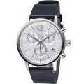 Calvin Klein Post Minimal White Dial Black Leather Strap Watch for Men - K7627120