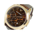 Emporio Armani Chronograph Brown Dial Brown Leather Strap Watch For Men - AR1701