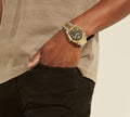 Guess Connoisseur Black Dial Two Tone Steel Strap Watch for Men - GW0265G5