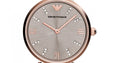 Emporio Armani Gianni T Bar Grey Dial Two Tone Steel Strap Watch For Women - AR1840