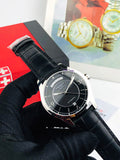 Tissot T One Automatic Black Dial Black Leather Strap Watch For Men - T038.430.16.057.00