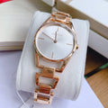 Calvin Klein Dainty White Dial Rose Gold Steel Strap Watch for Women - K7L23646