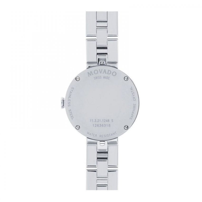 Movado Diamonds Silver Dial Silver Steel Strap Watch For Women - 606814