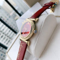 Versace V-Motif Red Dial Red Leather Strap Watch for Women - VERE00418