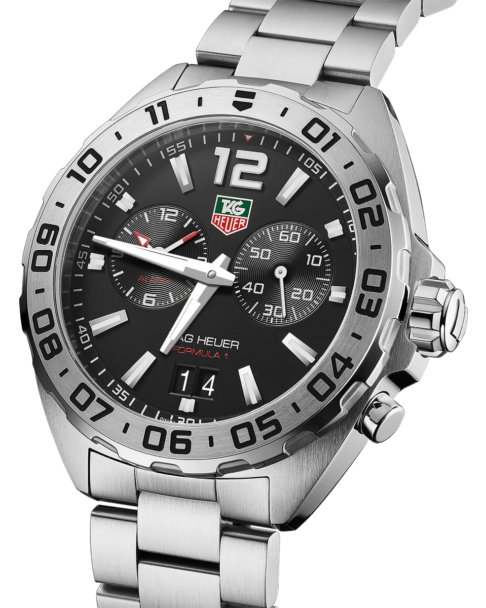 Tag Heuer Formula 1 Quartz Black Dial Silver Steel Strap Watch for Men - WAZ111A.BA0875