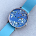 Coach Perry Floral Blue Dial Blue Leather Strap Watch for Women - 14503294