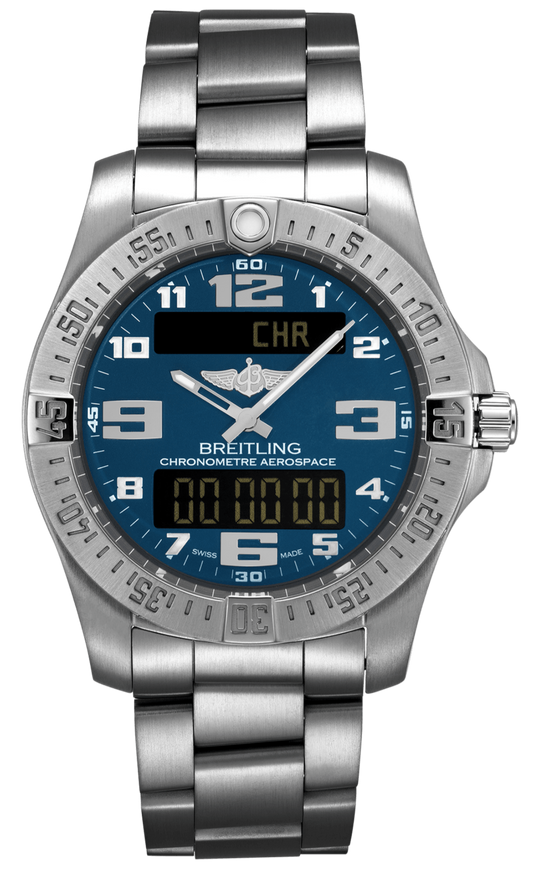 Breitling Aerospace Evo Blue Dial Silver Steel Strap Watch for Men - E79363101C1E1