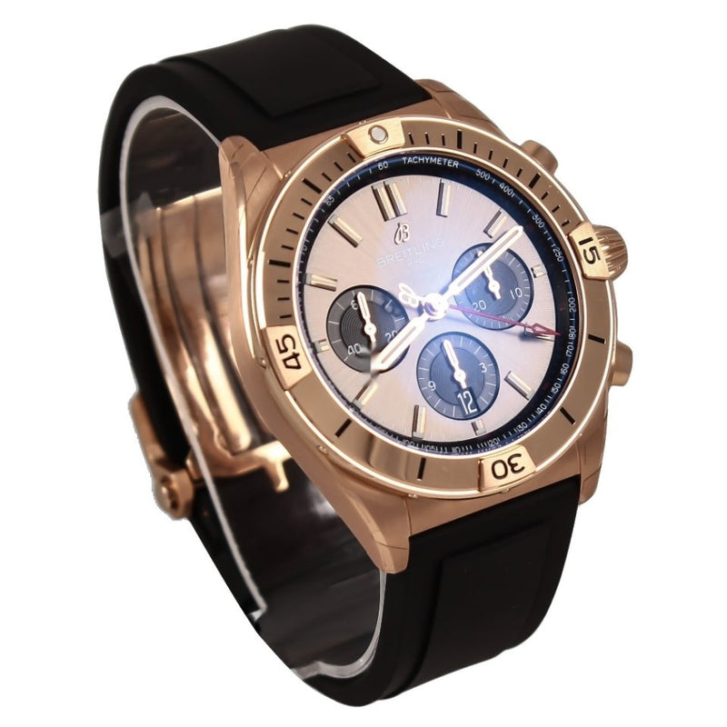 Breitling Chronomat B01 42 Grey Dial Black Rubber Strap Watch for Men - RB0134101B1S1