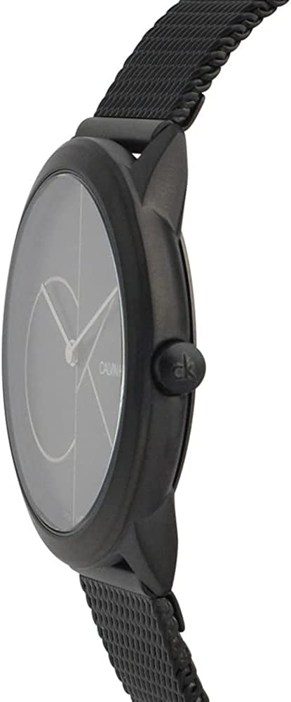 Calvin Klein Minimal Black Dial Black Mesh Bracelet Watch for Women - K3M5245X