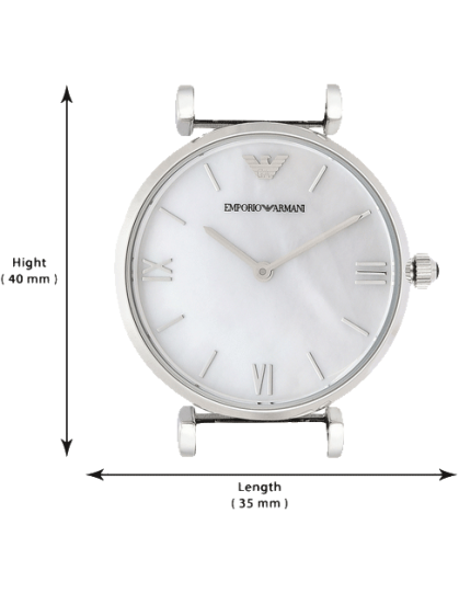 Emporio Armani T Bar Mother of Pearl Dial Silver Steel Strap Watch For Women - AR1682