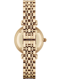 Emporio Armani Gianni T Bar White Mother of Pearl Dial Gold Steel Strap Watch For Women - AR1907