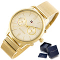 Tommy Hilfiger Blake Quartz Gold Dial Gold Mesh Bracelet Watch for Women - 1782302