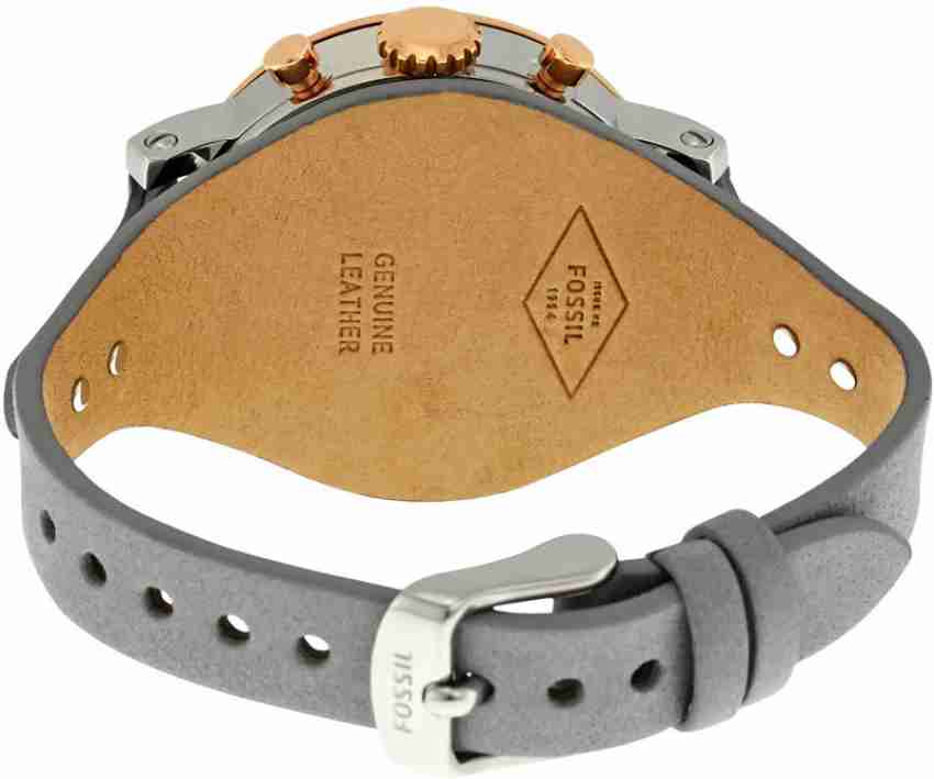 Fossil Original Boyfriend White Dial Blue Leather Strap Watch for Women - ES4045