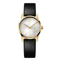 Calvin Klein City Silver Dial Black Leather Strap Watch For Women - K2G23520