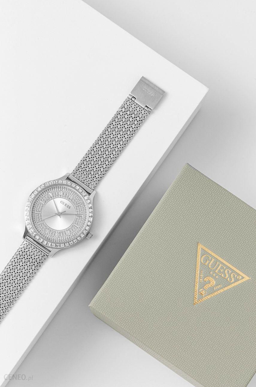 Guess Soiree Diamonds Silver Dial Silver Mesh Bracelet Watch for Women - GW0402L1