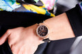 Swarovski Era Journey Chronograph Black Dial Black Leather Strap Watch for Women - 5295320