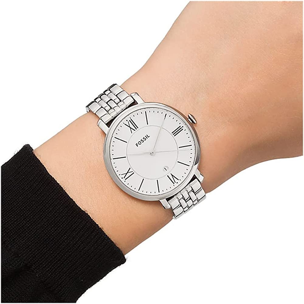 Fossil Jacqueline White Dial Silver Steel Strap Watch for Women - ES3433