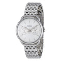 Fossil Tailor Silver Dial Silver Steel Strap Watch for Women - ES3712