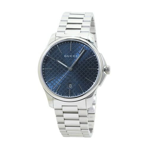 Gucci G Timeless Blue Dial Silver Steel Strap Watch For Men - YA126316
