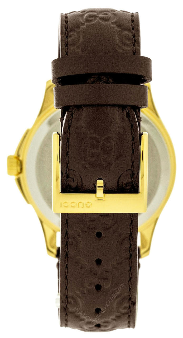 Gucci G Timeless Quartz Brown Dial Brown Leather Strap Watch for Men - YA1264035