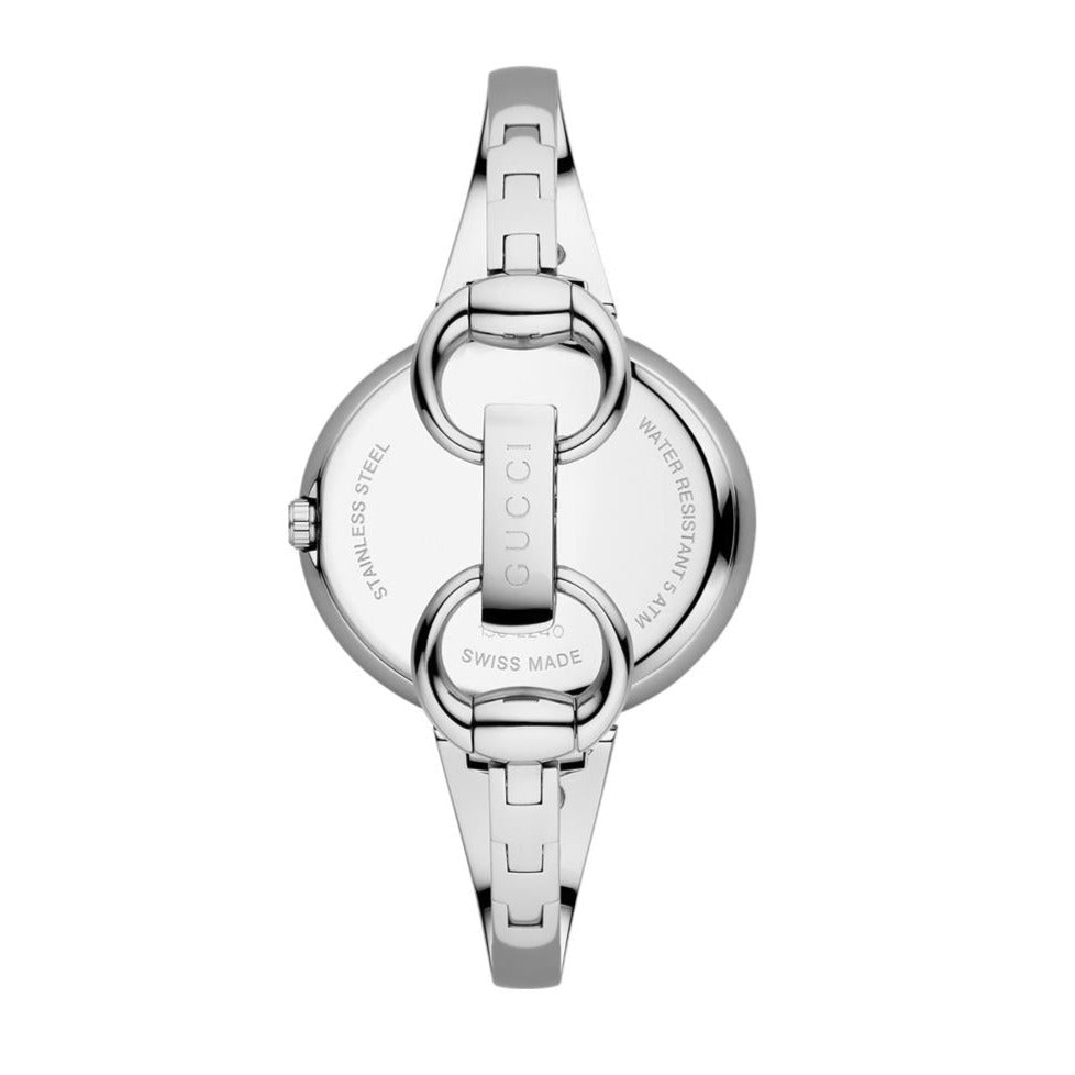Gucci Guccissima Diamonds Mother of Pearl Dial Silver Steel Strap Watch For Women - YA134303