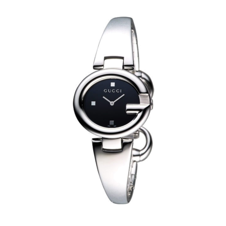 Gucci Guccisima Quartz Black Dial Silver Steel Strap Watch For Women - YA134501