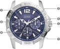 Guess Oasis Multifunction Blue Dial Two Tone Steel Strap Watch for Men- W0366G2