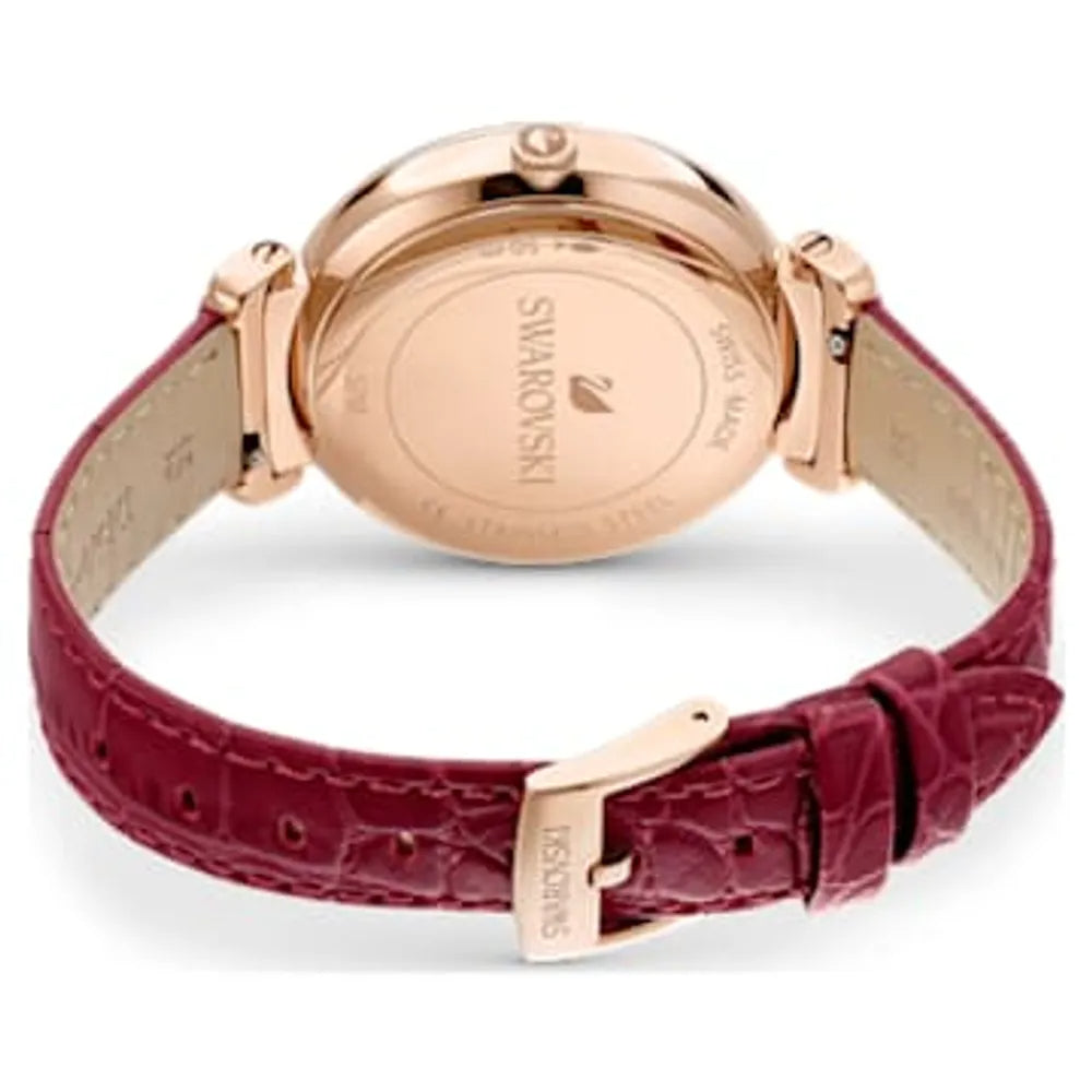 Swarovski Passage Moon Phase Red Dial Red Leather Strap Watch for Women - 5613323