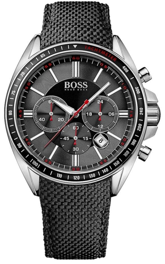 Hugo Boss Driver Black Dial Black Nylon Strap Watch for Men -1513087
