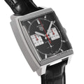Tag Heuer Monaco Automatic Chronograph Black Dial Black Leather Strap Watch for Men - CBL2113.FC6177