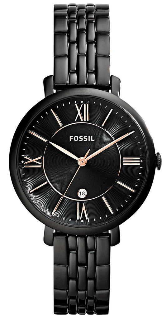Fossil Jacqueline Black Dial Black Mesh Bracelet Watch for Women - ES3614