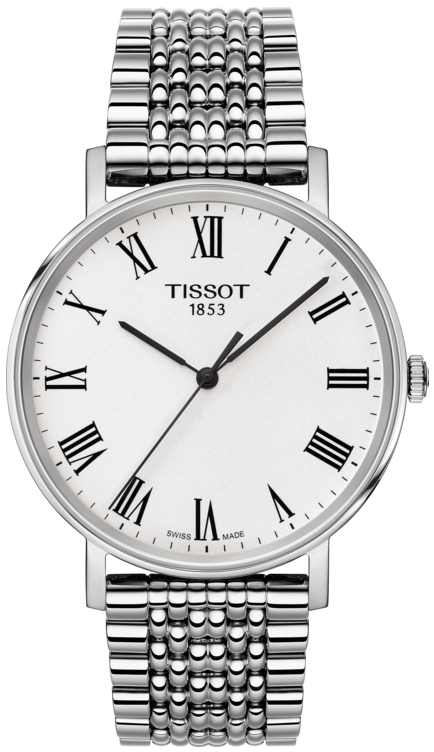Tissot T Classic Everytime White Dial Silver Mesh Bracelet Watch For Men - T109.410.11.033.00