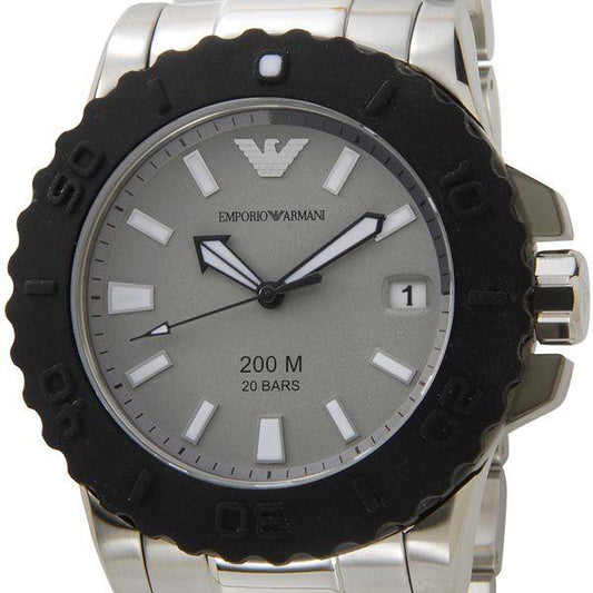 Emporio Armani Bracelet Collection Black Dial Silver Steel Strap Watch For Men - AR5970