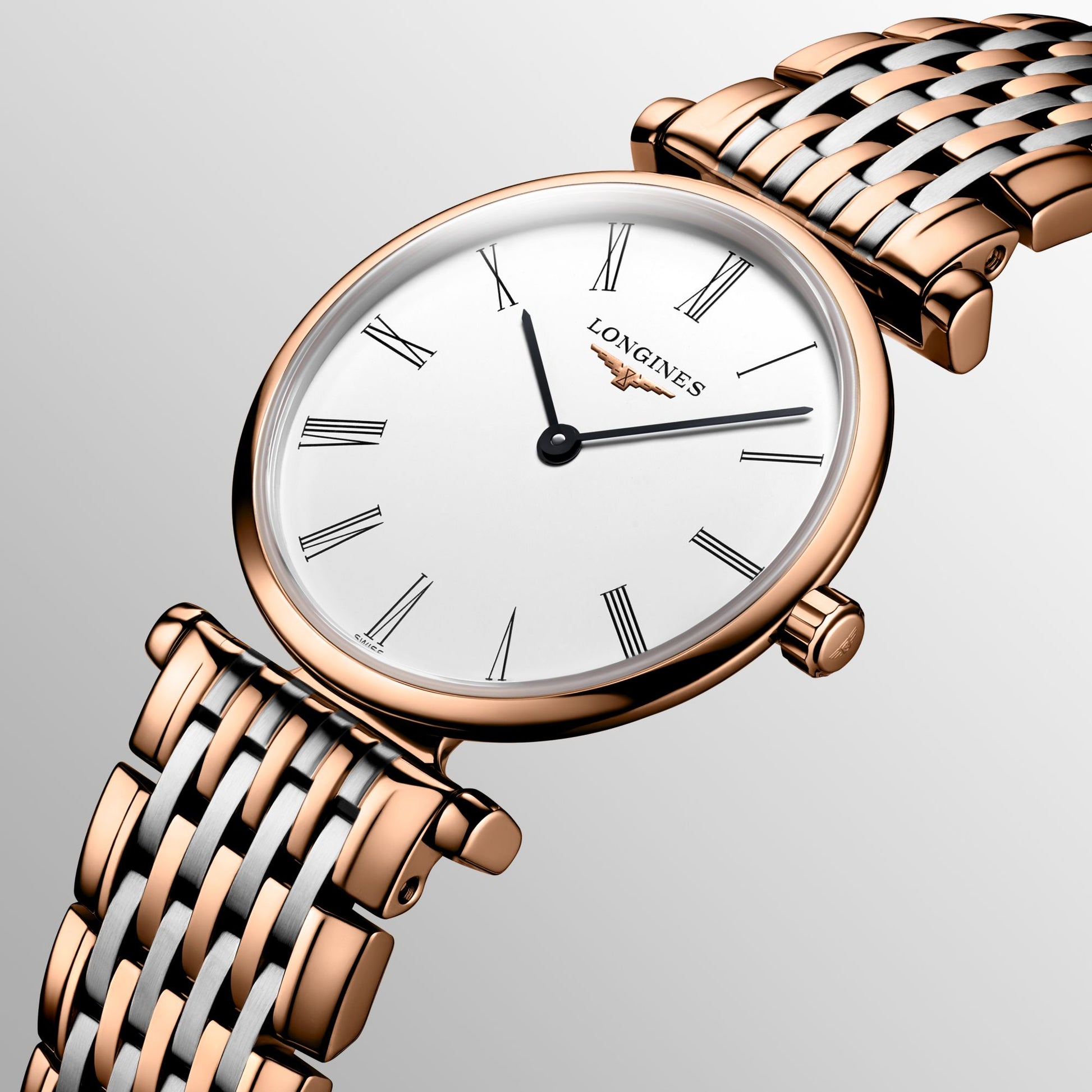 Longines La Grande Classique De Longines White Dial Two Tone Mesh Bracelet Watch for Women - L4.209.1.92.7