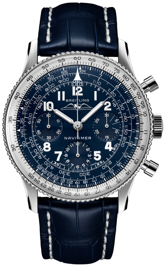 Breitling Navitimer 1959 Edition Blue Dial Blue Leather Strap Watch for Men - LB0910211C1P1