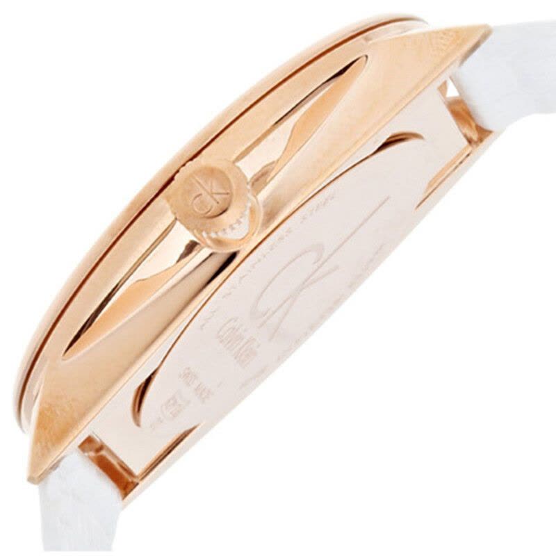 Calvin Klein Accent White Dial White Leather Strap Watch for Women - K2Y2Y6K6
