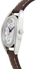 Longines Equestrian White Dial Brown Leather Strap Watch for Women - L6.136.4.73.2