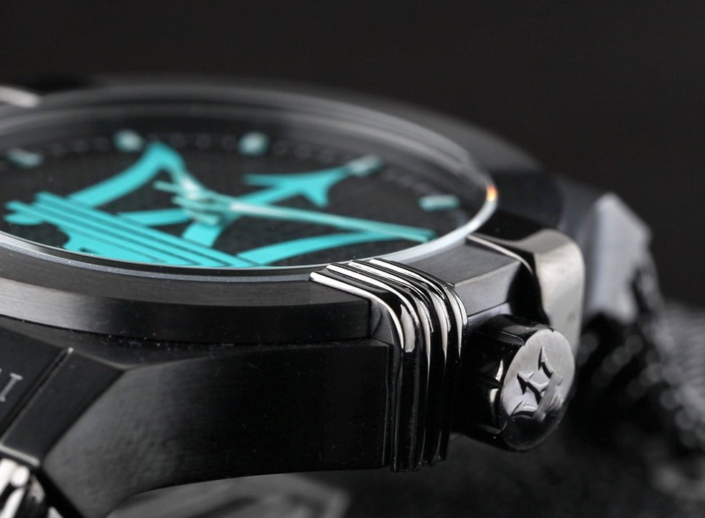 Maserati Potenza Aqua Edition Black Dial Black Mesh Bracelet Watch For Men - R8853144002