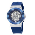 Maserati Potenza Skeleton Dial Quartz Blue Silicon Watch For Men - R8821108028
