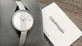 Calvin Klein Rebel White Dial White Leather Strap Watch for Women - K8P231L6