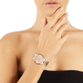 Michael Kors Slim Runway Pink Dial Two Tone Steel Strap Watch for Women - MK3493