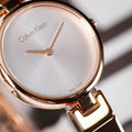 Calvin Klein Authentic White Dial Rose Gold Steel Strap Watch for Women - K8G23646