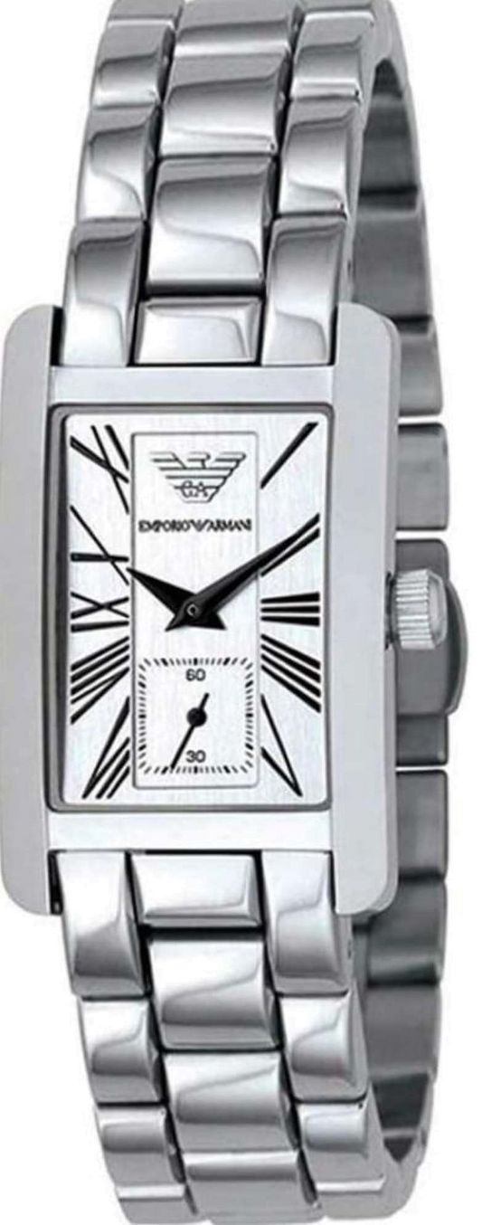 Emporio Armani White Dial Silver Steel Strap Watch For Women - AR0146